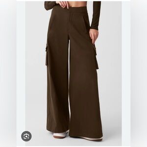 Alo Yoga Show Off Wide Leg Trouser Espresso